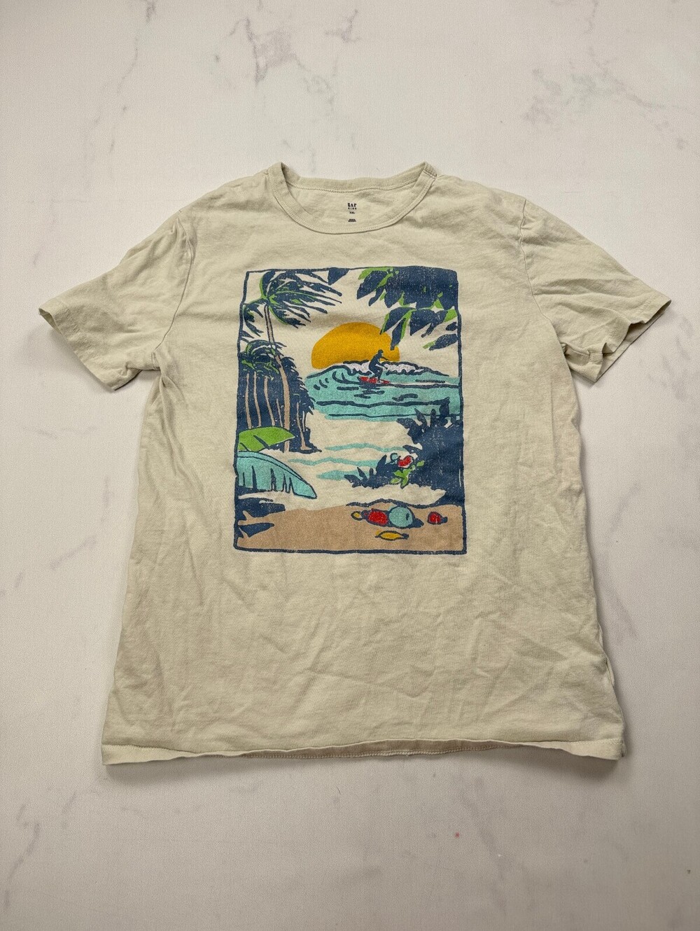 Gap Graphic Tee Cream Contemporary Jersey Tee - Boys XXL